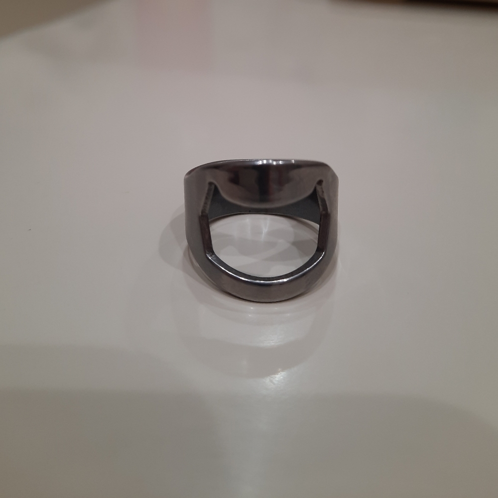 Stainless Steel Bottle Cap Opener Ring Size 7.5